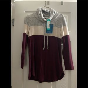 market & spruce poplar cowl neck brushed knit top